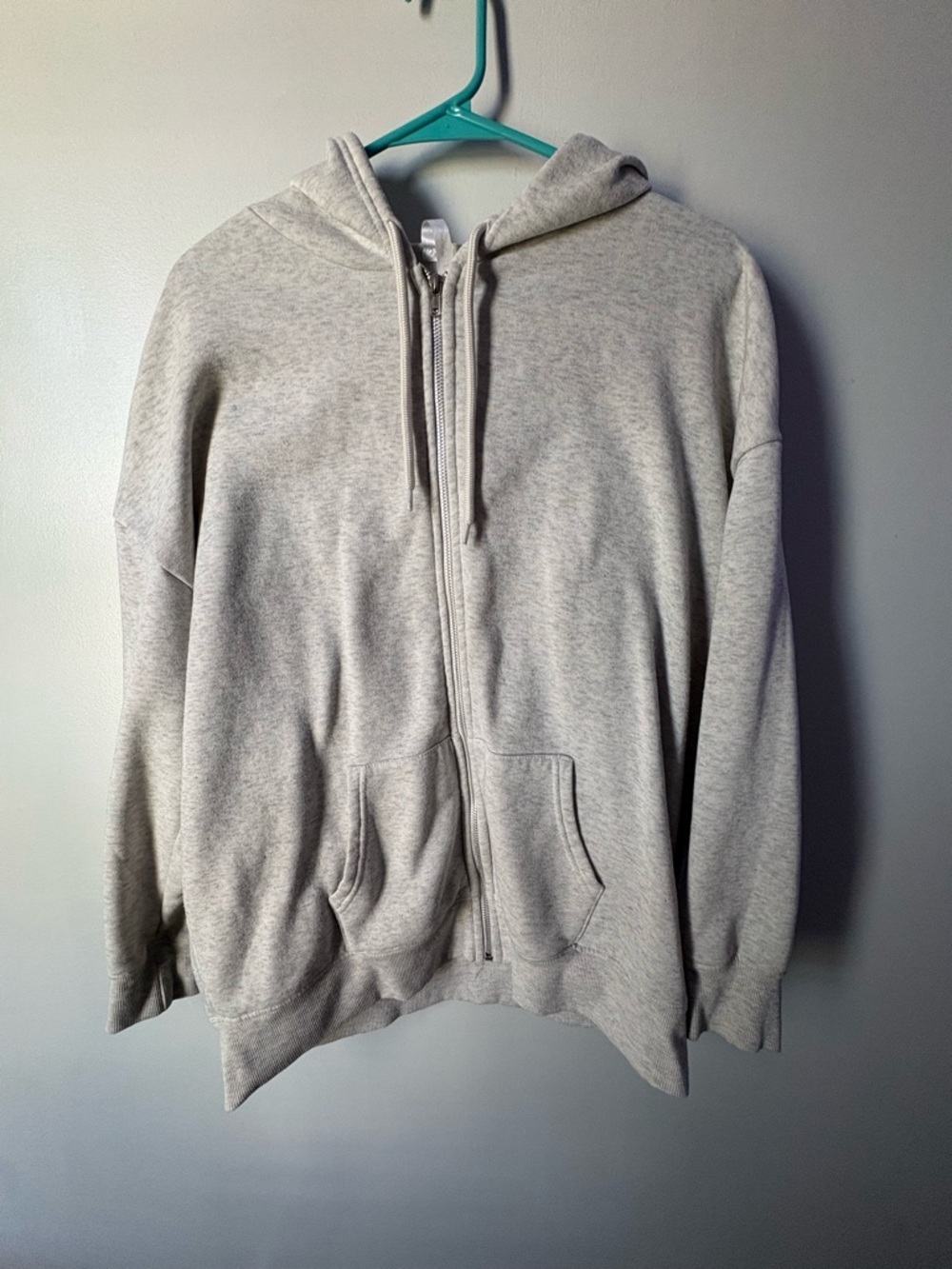 Light Gray Womens Zip-Up Hoodie Sweater